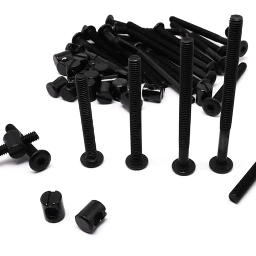 25Set Black Crib Screws Replacement Set Hex Drive Socket Cap Screws Barrel Dowel Nuts Set for Bunk Beds and Cribs M6×40mm/50mm/60mm/70mm/80mm Black 25Pcs