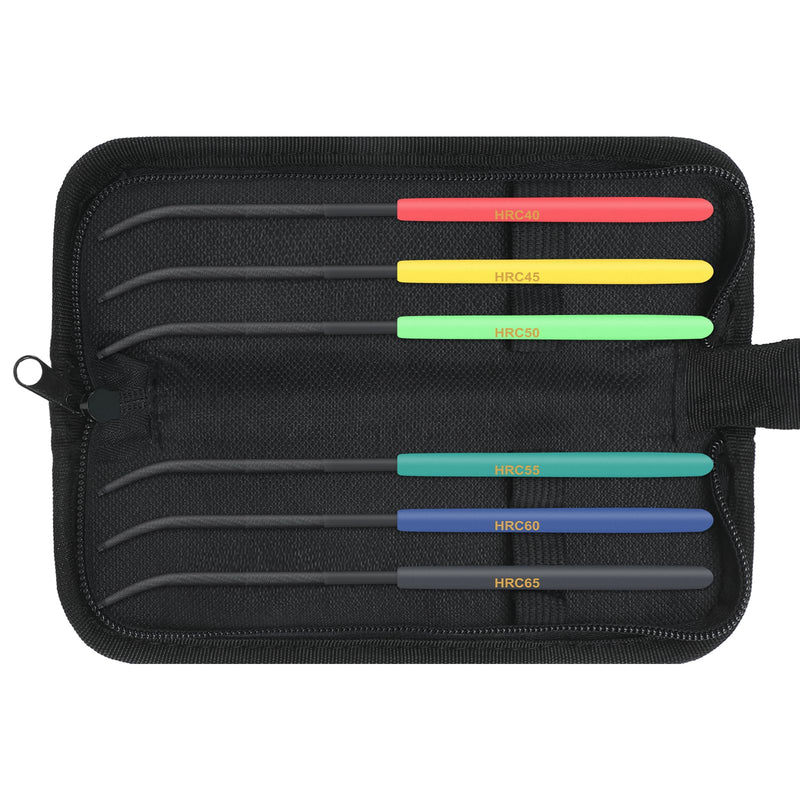 Set of 6 Hardness Tester Checker File 7.1 inch HRC40-HRC65 Hardness Tester File Set kit Suitable for Industrial Applications Rough Estimation of Metal Rigidity with an Oxford cloth Storage Bag