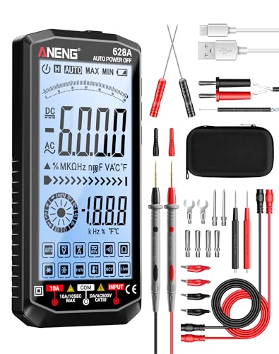ANENG Multimeter,TRMS 6000 Count Rechargeable Digital Voltmeter Tester Black