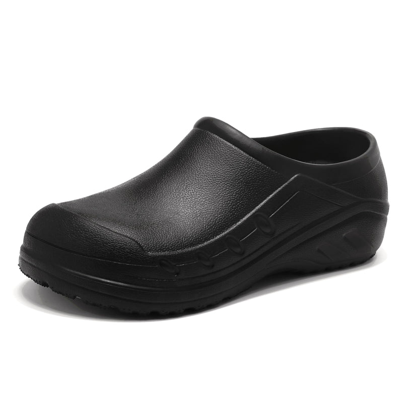 Chef Shoes Men Women Non Slip Work Shoes Water Proof Closed Toe Clogs for Nurse Kitchen Restaurant Food Service 7 Women/5 Men Black