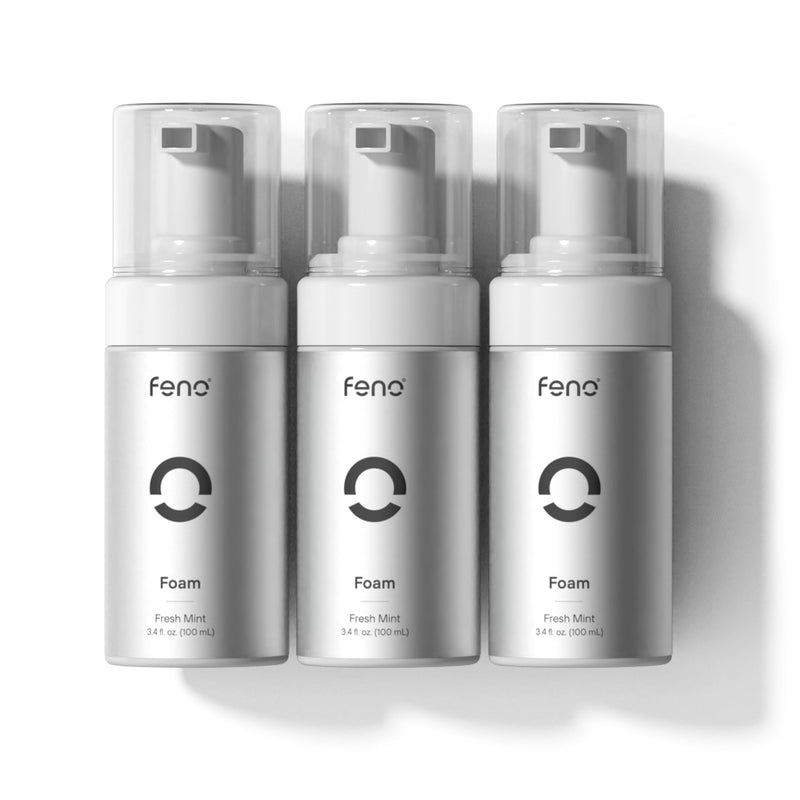 3Pcs Feno Foam Toothpaste with Xylitol & Wild Mint - Fluoride Free Toothpaste for Adults, Gentle on Enamel, Fresh Breath, Ideal for Sensitive Teeth & Travel Oral Care, 3.4 Fl oz Foam Toothpaste Refill 3-Pack