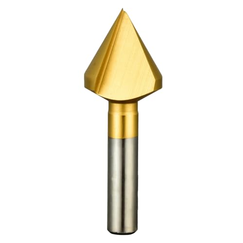 Titanium Coated Deburring Tool,DRINYOUNG (1 Flute TIN, 31mm（60°）) 31mm（60°） 1 Flute TIN