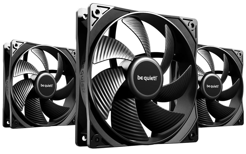 be quiet! Pure Wings 3 120mm PWM Triple Pack, 3 Included, high top-end Speed, Low Minimum RPM, Optimized Fan Frame, Newly Designed Fan Blades Black