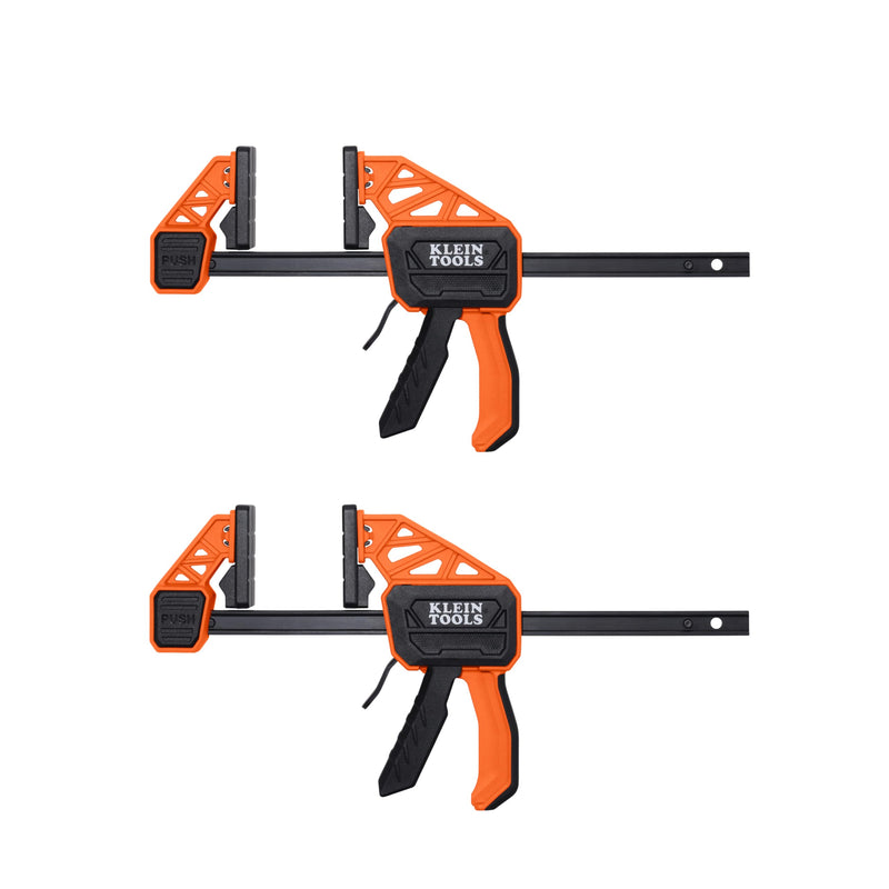 Klein Tools 47550 Bar Clamp, Speed-Klamp 6-Inch, Clamp / Spreader 2-Pack, 150-Pound Clamping Force, One-Handed-Operation for Woodworking and Metal Projects 6-Inch, 2-Pack