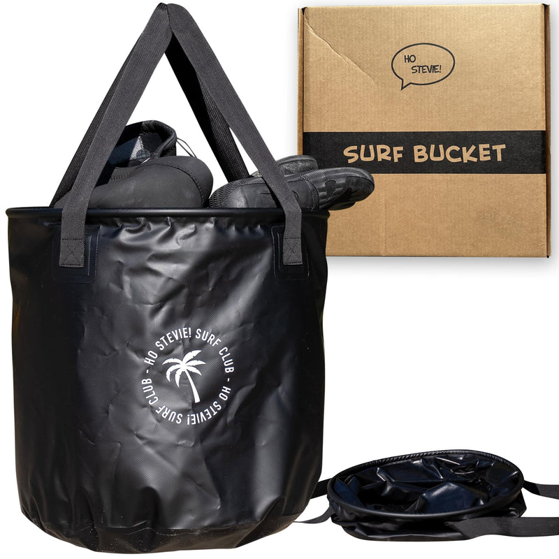 Ho Stevie! Surf Bucket - Keeps Car Dry and Clean - 50L Collapsible Bucket with Easy Carry Handles - For Wet Wetsuits and Sandy Towels