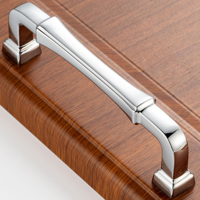 10 Pack 3-3/4 Inch Polished Chrome Cabinet Pulls Chrome Cabinet Handles Chrome Drawer Pulls 3175 Cabinet Hardware for Kitchen Cabinets Drawers Bedroom Dresser Bathroom Vanity 3-3/4 In Hole Distance 10