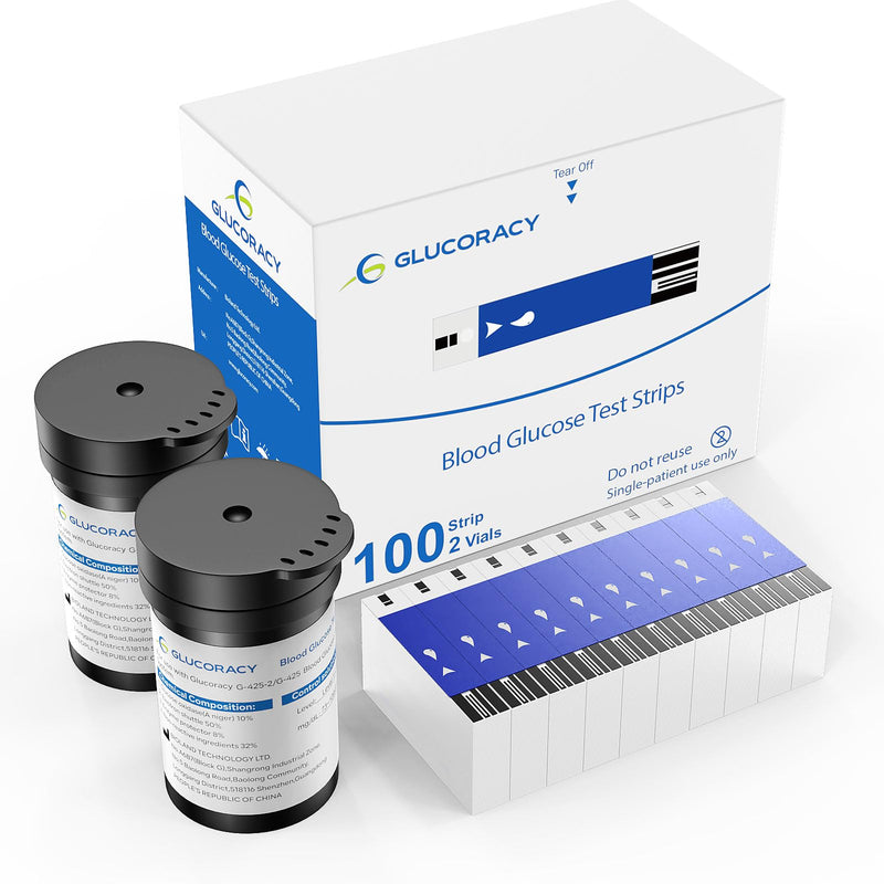 Glucoracy G-425-2/G-425 Blood Glucose Test Strips, 100 Glucose Strips
