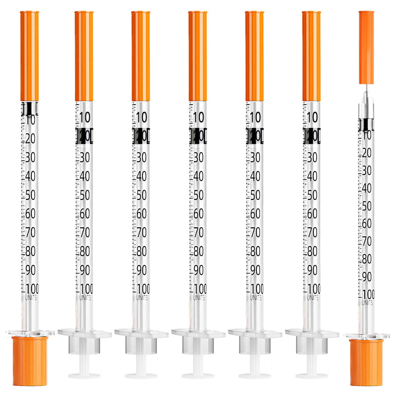 U-100 1ml Syringe 32G 1/4 Inch(6mm) , Syringes for Lab Supplies Dispensing Supplies, Individually Wrapped, Pack of 100 100 Pack IL-1ml-32G6mm