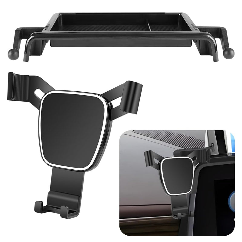 Car Phone Holder Center Console Organizer For Chevy Suburban 2021 2022 2023 2024，Tahoe 2021-2024，GMC Yukon 2021-2024 SLE, SLT, AT4 【Not fit Denali & Denali Ultimate】Auto Accessories Mount case Holder Box For Suburban Tahoe Yukon 2021-2024