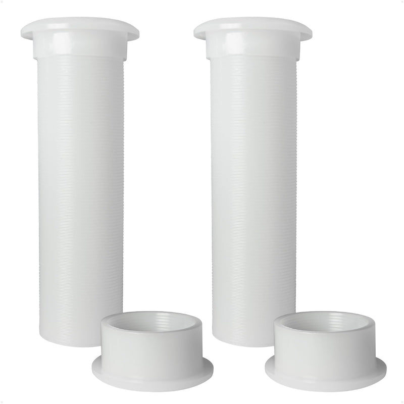 Five Oceans 3/4-Inch Boat Motorwell Thru Hull Drain Tube, White Nylon, Livewell Overflow Drain Tube 2 Pack
