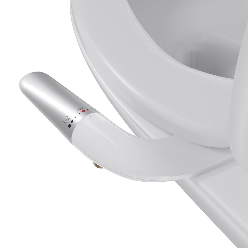 hansrapo Left-Hand Bidet Attachment – Left Side Control for Tight Bathroom Spaces, Non-Electric, Dual Nozzle, Adjustable Water Pressure, Self-Cleaning,Ultra-slim Left Handed Bidet. TBL03