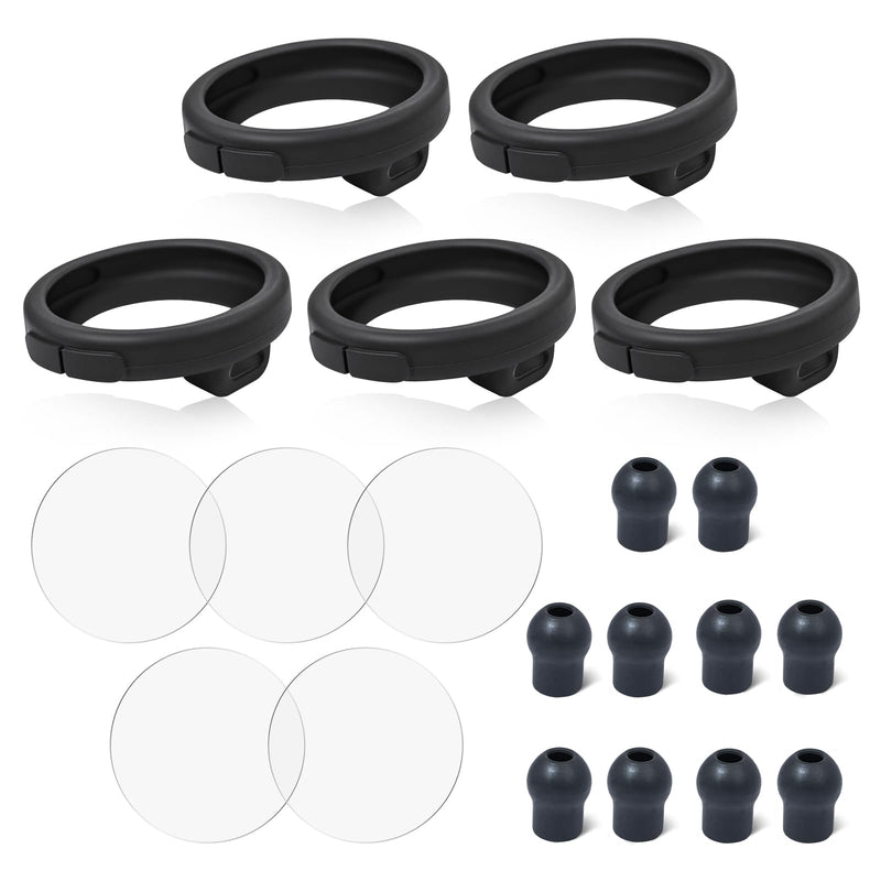 5 Sets Protection Kits Compatible with EKO Core 500 Digital Stethoscope Accessories - 5 Pcs Silicone Protective Cases, Tempered Screen Protectors, Alcohol Packs and 10 Pcs Ear Tips