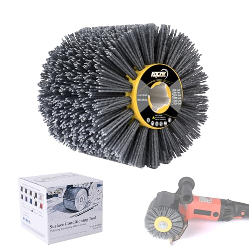 4.7" x 4" Surface Conditioning Tool Drum, 60 Grit Nylon Abrasive Wheel