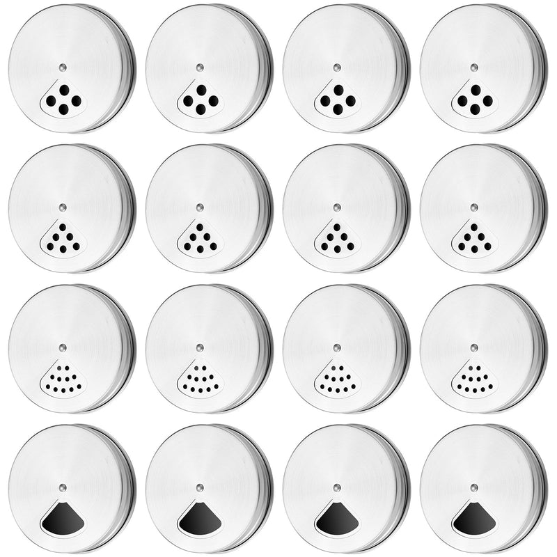 12 Pack Adjustable Spice Shaker Lids for Regular Mouth Mason Jars Stainless Steel Mason Jar Seasonings Dispenser Lids with Shaker and Pour Options for Salt Sugar Flour Seasonings (2.76 Inch) 12 2.76 Inch
