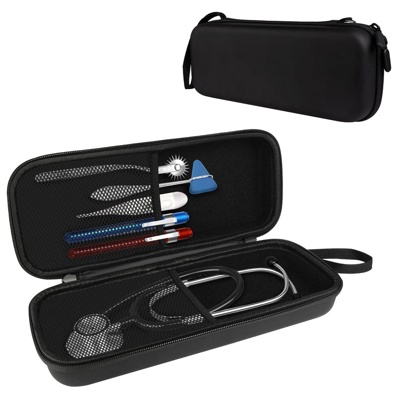 Stethoscope Case Compatible with 3M Littmann Classic III, Cardiology IV, Lightweight II S.E. Stethoscope Bag for MDF, ADC, Omron Stethoscopes, Nursing Essentials for Nurses Clinical Bag Black