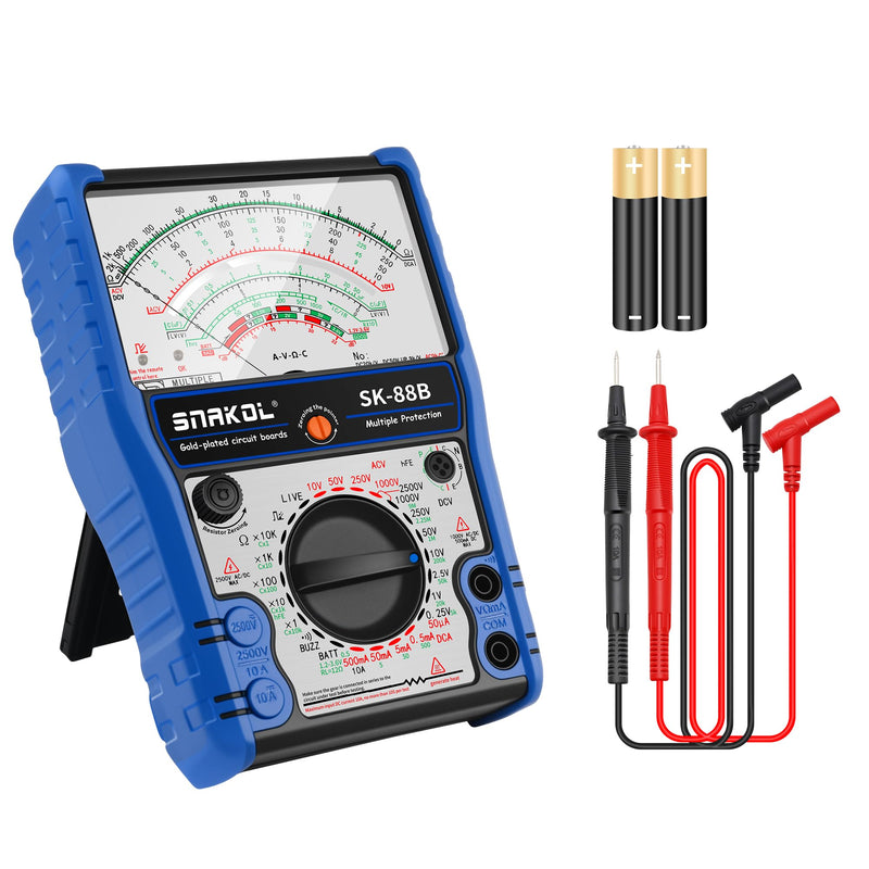 Analog Multimeter Tester, Analog Voltmeter Multimeter, Fieldpiece Multimeters for AC/DC Volt 2500V,DC Current 10A,RX 10K,Battery Tester, Diode/LED Testing,Live and Infrared Remote Detection Upgraded