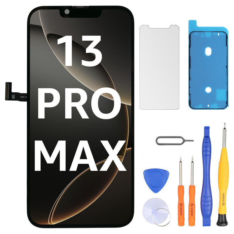 LL TRADER Screen Replacement for iPhone 13 Pro Max 6.7" LCD Retina FHD Display COF Touch Screen Digitizer with Repair Tool Kits, Waterproof Tape, Screen Protector (Truetone programable) new for USA 6.7" for 13 PRO MAX