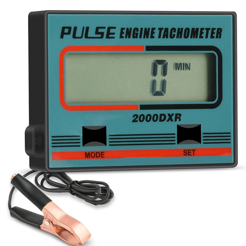 Digital Tachometer, 2 Stroke 4 Stroke Small Engine Tachometer, Chainsaw Tach Gauge Tach Meter, LCD Display Tach Gauge for Chainsaw Lawnmowers Motocross Boat Tractor B