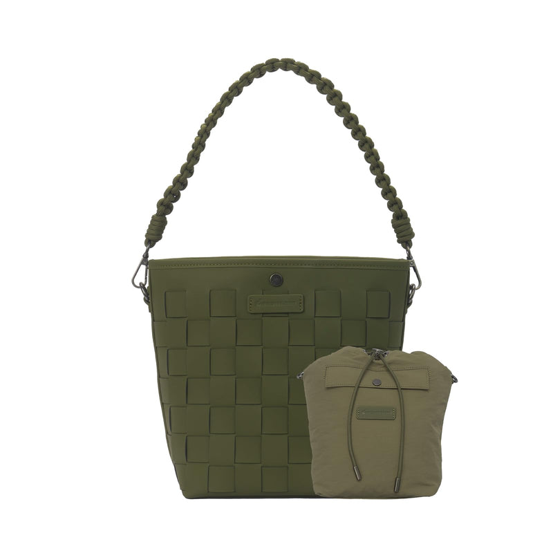 Camera Bag for Women, Leather Photography Shoulder Messenger Bag for DSLR SLR Mirrorless Camera, Women's handbag with Camera Sleeve Case Army Green