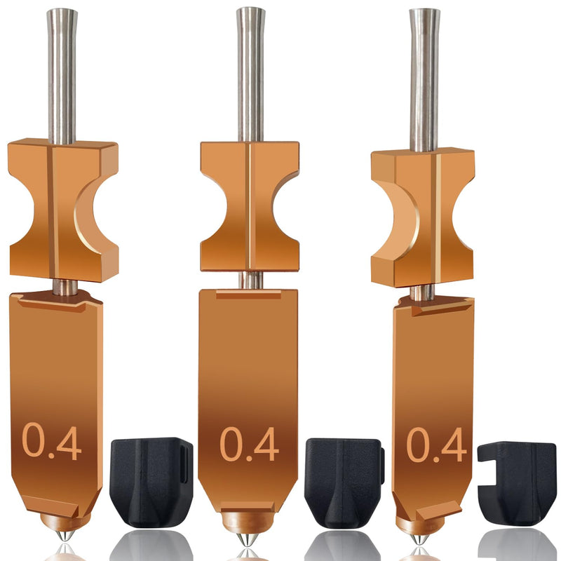 Upgrade 3PK 0.4MM AD5X Hotend for Falshforge AD5X Nozzle High Flow 32mm³/s High Speed Hardened Steel Quick Detachable Nozzle High Speed Print Head Replacement with Extra 3PK Silcone Sock 0.4MM Hotend(3PK)