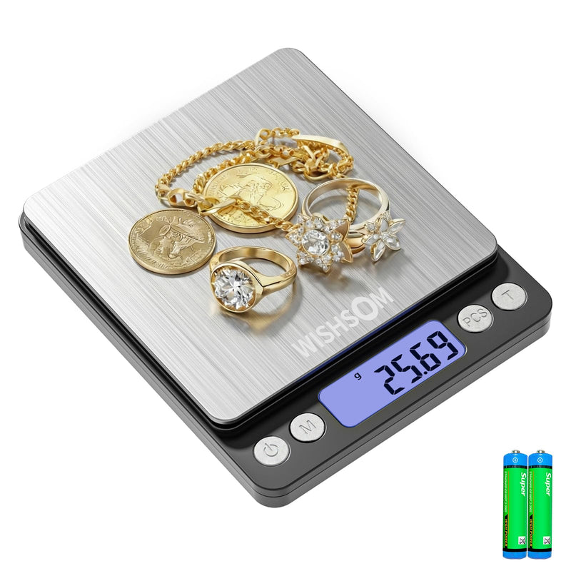 Professional Jewelry Scale, 500g x 0.01g High Precision Digital Gold Scale, Portable Precious Metal Gram Scale for Jewelers, Pawn Shops, Coin Dealers, Gold & Silver Weighing