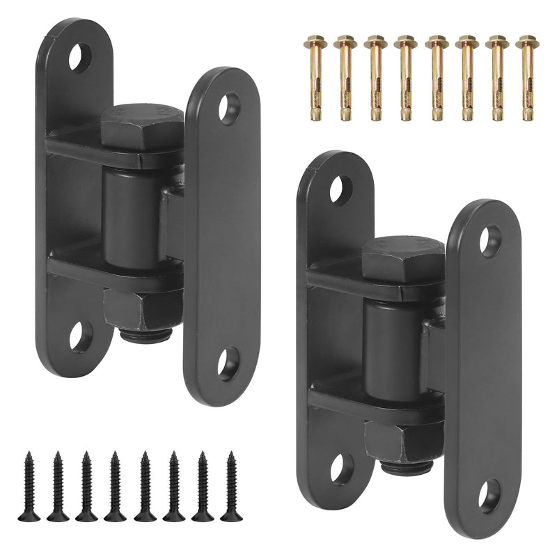 Heavy Duty Gate Hinges, Wall Mount Gate Hinge with Screw for Farm Gates, Wooden Fences, Metal Gates, Black-2 Pairs(Bolts Removable) Black-2 pairs(Bolts Removable)