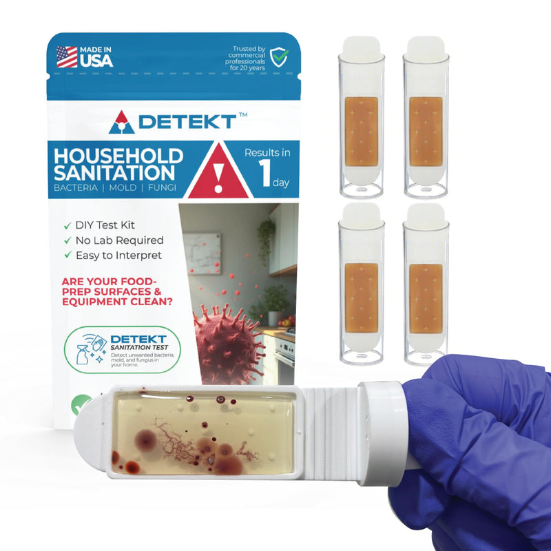 #1 Home, Kitchen, & Appliance Microbial Growth Test Kit – Simple DIY Screening for Bacteria, Mold, & Fungus – Know Your Home is Clean – Made in USA (1 Kit = 4 Bac + 4 Mold Tests) 4-count (1 package)