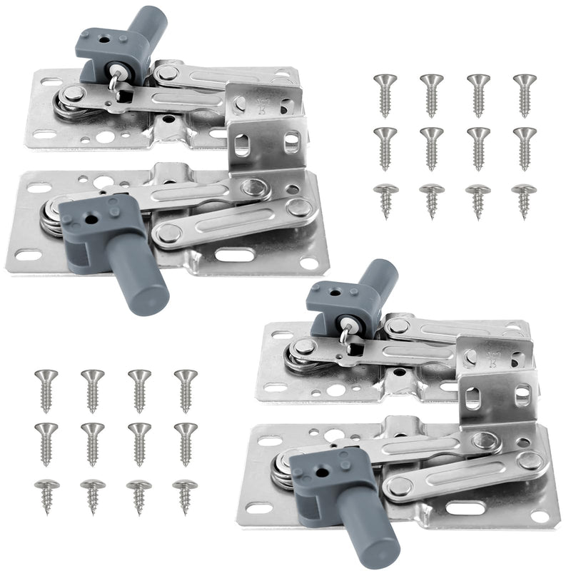 LD-0220-50SC Soft Close Pivot Hinges Pair of Self Closing Cabinet Door Hinge Tip Out Tray Hinges for Closets Bookcases Sink Tip-Out Door Support Frame Hinge with Screws (2 Pair) 2 Pair