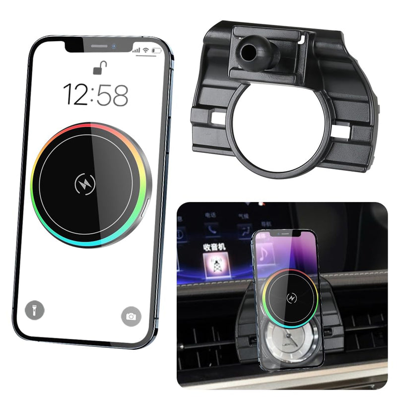 Car Magnetic Phone Mount for Lexus ES 2013 2014 2015 2016 2017 2018 ES350 ES300h Auto Interior Accessories Best Cellphone Holder Fast 15W Wireless Charger Cell Phones Charging Screen Stand