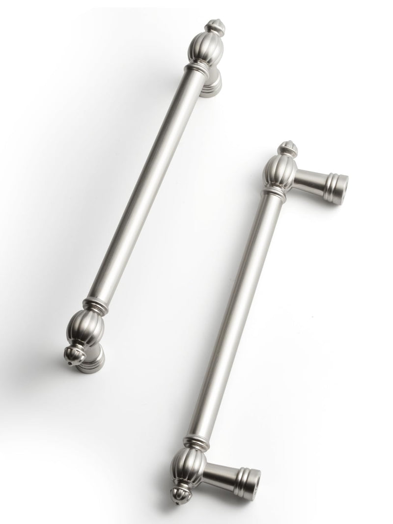 Brushed Nickel Zinc Alloy Cabinet Pulls - 5"(128mm) Hole Center Classic Vintage Drawer Handles,Kitchen Cupboard Bathroom Dresser Cabinet Hardware Handles (5, Brushed Nickel, 5"(128mm)Hole Centers) 5" (128mm) Hole Centers