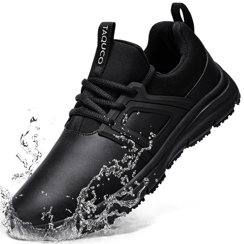 Non Slip Work Shoes for Mens Slip On Sneakers Waterproof Chef Kitchen Shoe Comfortable Slip Resistant Restaurant Footwear Hombre Zapatos de Trabajo, Black 10 Classic Black