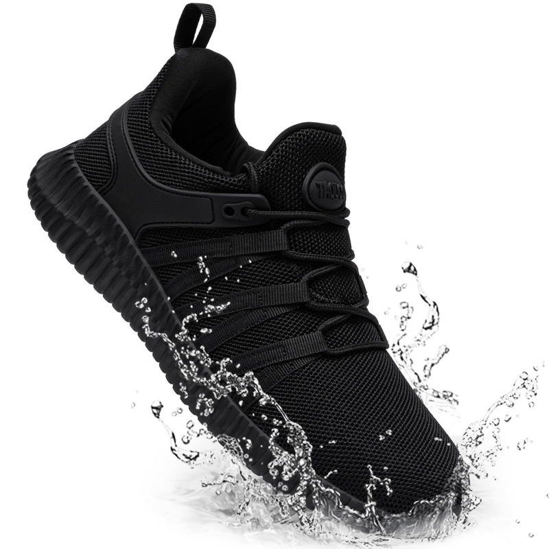 Slip On Sneakers Women Non Slip Work Shoes Water Resistant Comfortable Black Slip Resistant Breathable Lightweight Walking Shoe Zapatos Antideslizantes para Mujer, Black 8 Night Forest