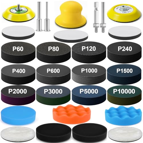137Pcs 3 Inch Sanding Disc Polishing Kit, Headlight Restoration Kit