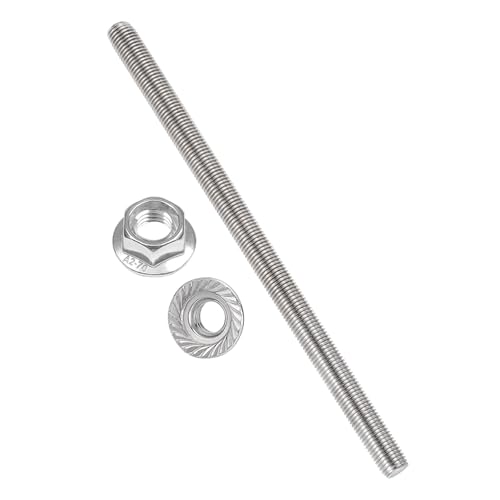 PATIKIL M16 x 2mm Fully Threaded Rods 12 Inch/300mm, 304 Stainless Steel All Threaded Rod Metric Right Hand Threads with 2Pcs Flange Hexagon Nut for Clamps Hangers U-Bolt M16 x 300mm 1