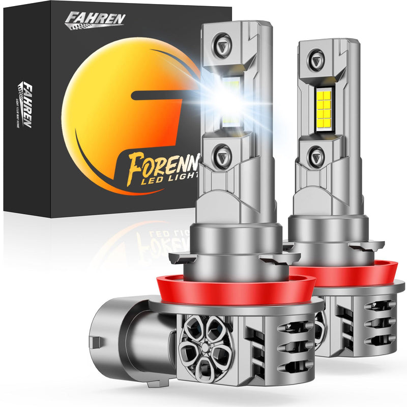 Fahren New-Gen & Mordern H11 Bulbs, 1000% 45000LM Upgrade Brightness, H9 H8 Fog Lights 1:1 Size with 20000RPM Silent Cooling Fan Quick Install, Back Up Light Assemblies Pack of 2