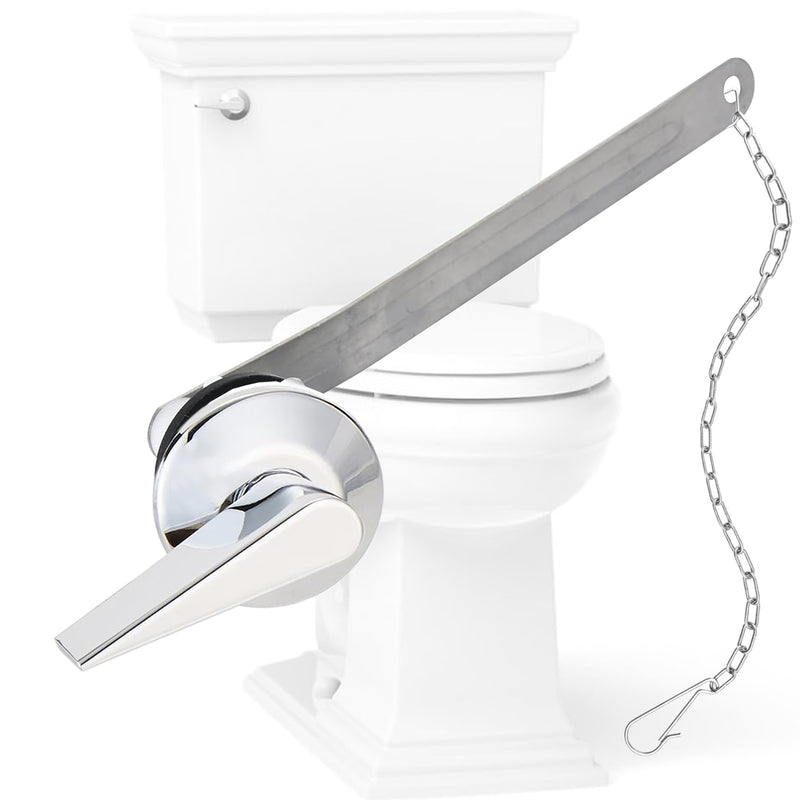 Front Mount Toilet Handle Replacement Kit Compatible with Kohler Memoirs Toilet, Universal Toilet Tank Flusher Lever with Stainless Steel Flapper Chains, Polish Chrome Front Mount