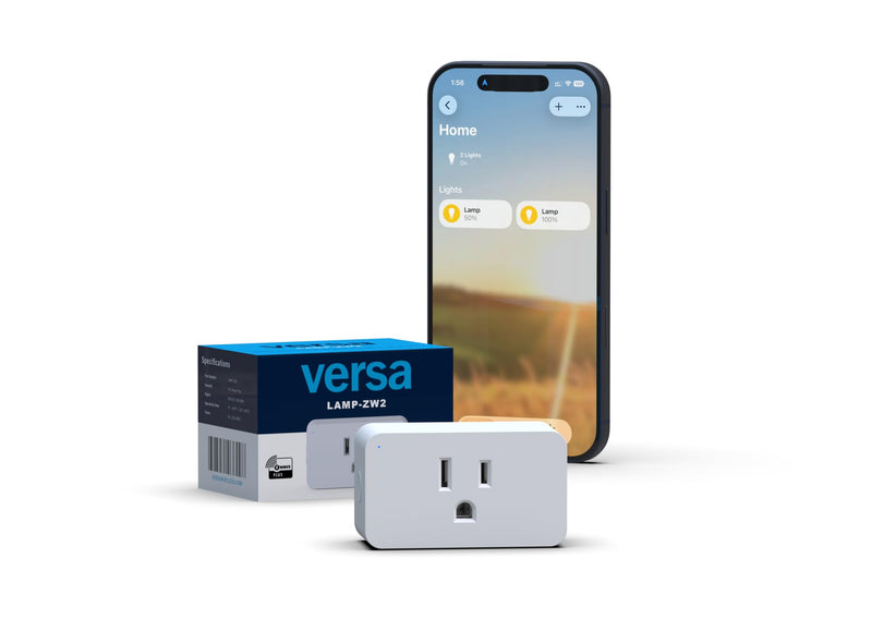 Z-Wave 800 Plug-in Smart Dimmer — Lamp Module for Table & Floor Lamps, 1,300 ft Long Range, Works with Alexa (via Z-Wave Hub), SmartThings, Hubitat, Home Assistant — 200W, S2 Security