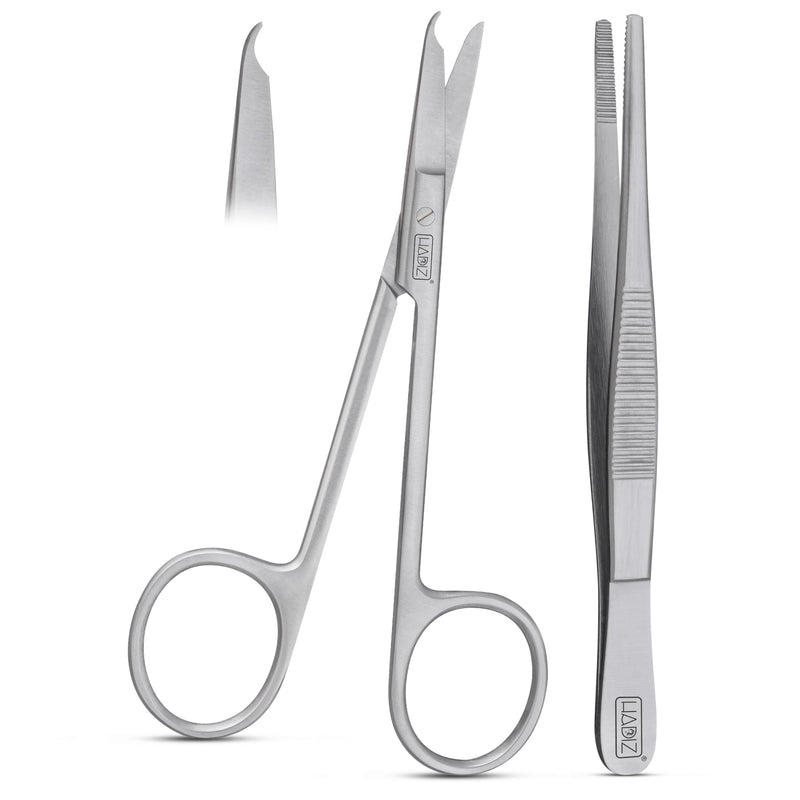 HADIZ Suture Removal Kit Includes Suture Removal Scissor Forceps Stainless Steel Suture Removal Tools