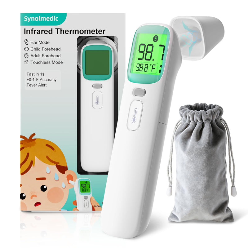 Ear Thermometer for Kids and Adults - Baby Thermometer FSA-HSA Eligible, Digital Infrared Thermometers 1S Reading, Accurate Forehead Termometro with Fever Alarm, 40 Memories (Green 1 Pack) Green