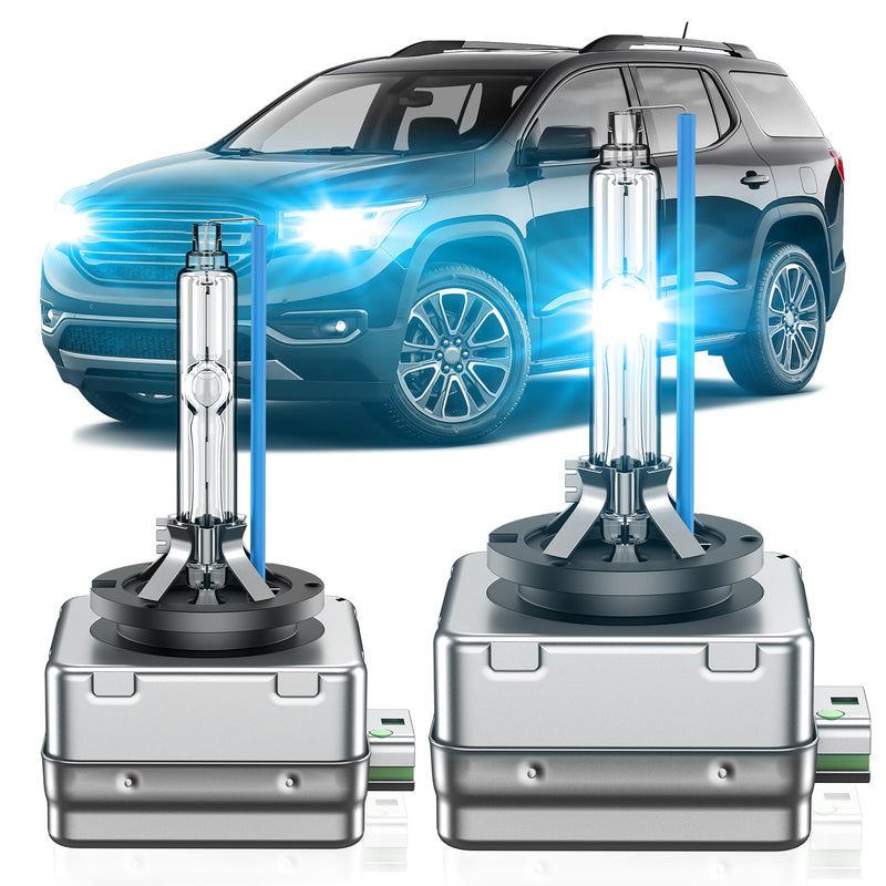 D3S HID Bulb Fit for GMC 2015-2020 Yukon XL Denali 2013-2019 Acadia 13587843 OEM 35W Projector D3S Xenon Headlight Bulbs Replace, 8000K Blue Super Bright D3SC1 Bi-Xenon Light, Pack of 2