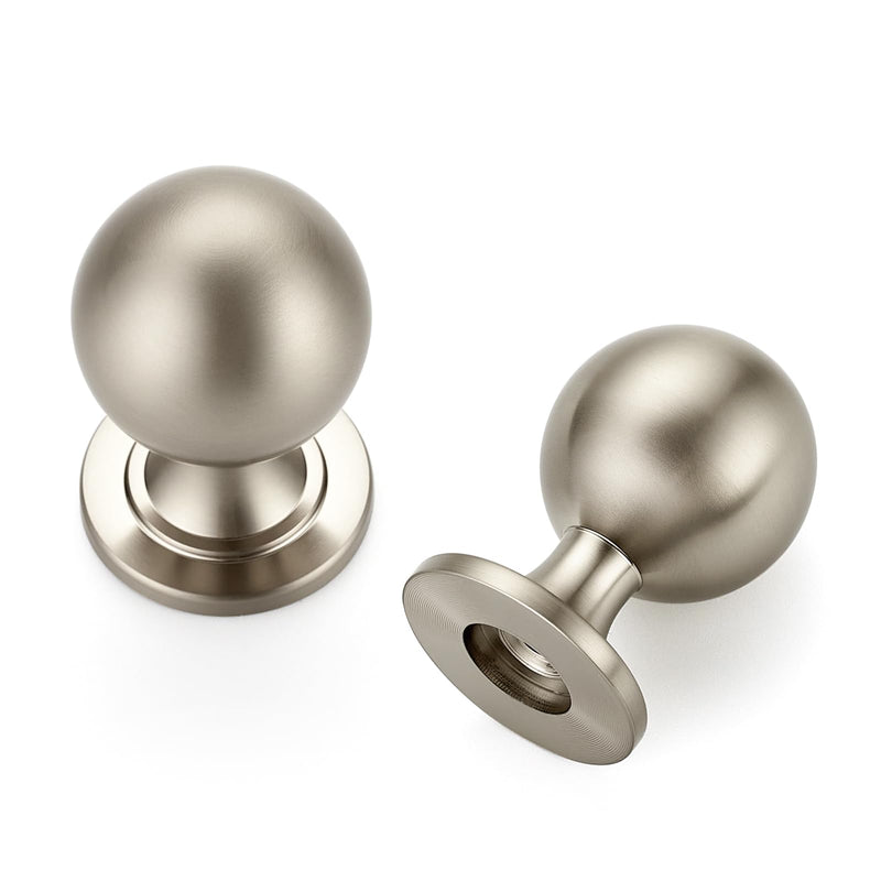 12 Pack Brushed Nickel Cabinet Knobs, Round Ball Knobs for Kitchen Cabinets, Drawers, 0.85 Inch 12