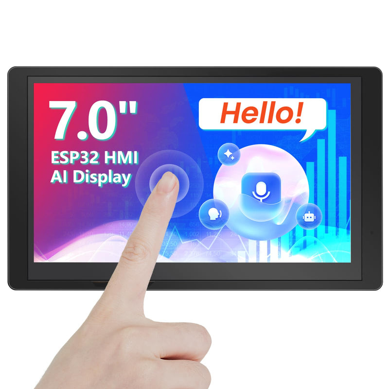 ELECROW ESP32 Display 800×480, 7" HMI Advanced ESP32 IPS Touch Screen with Acrylic Case, Support AI Speech Interaction, 32-Bit LX7 Dual-Core Processor, Up to 240MHz, Compatible with Arduino, ESP-IDF 7" AI ESP32 Display