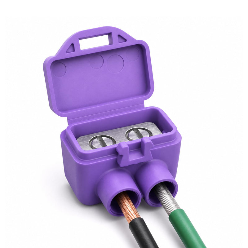 2-Port Aluminum-to-Copper Wire Connectors, 10 Pack Screw Terminal Electrical Wire Connectors, Pre-Filled with Oxide Inhibitor for Solid & Stranded Wires, Residential & Industrial Wiring