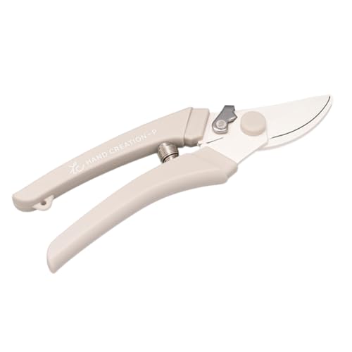 Japanese Hand Pruners - Sakagen Hand Creation, Ultra Sharp Bypass Pruning Shears for Flowers & Gardening, Made in Japan, P-180 (Warm Grey) Warm Grey