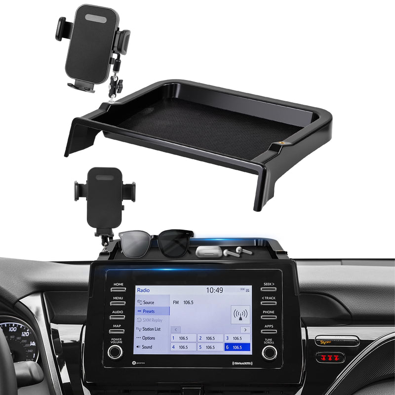 Car Phone Holder Fit for Toyota Camry 2021-2024 7-inch Screen with Dashboard Organizer Cell Phone Mount Holders Fit for Camry Accessaries Fixed Clip Hands-Free &360°Rotation(Not Fit 9 inch) 21-24 Toyota Camry