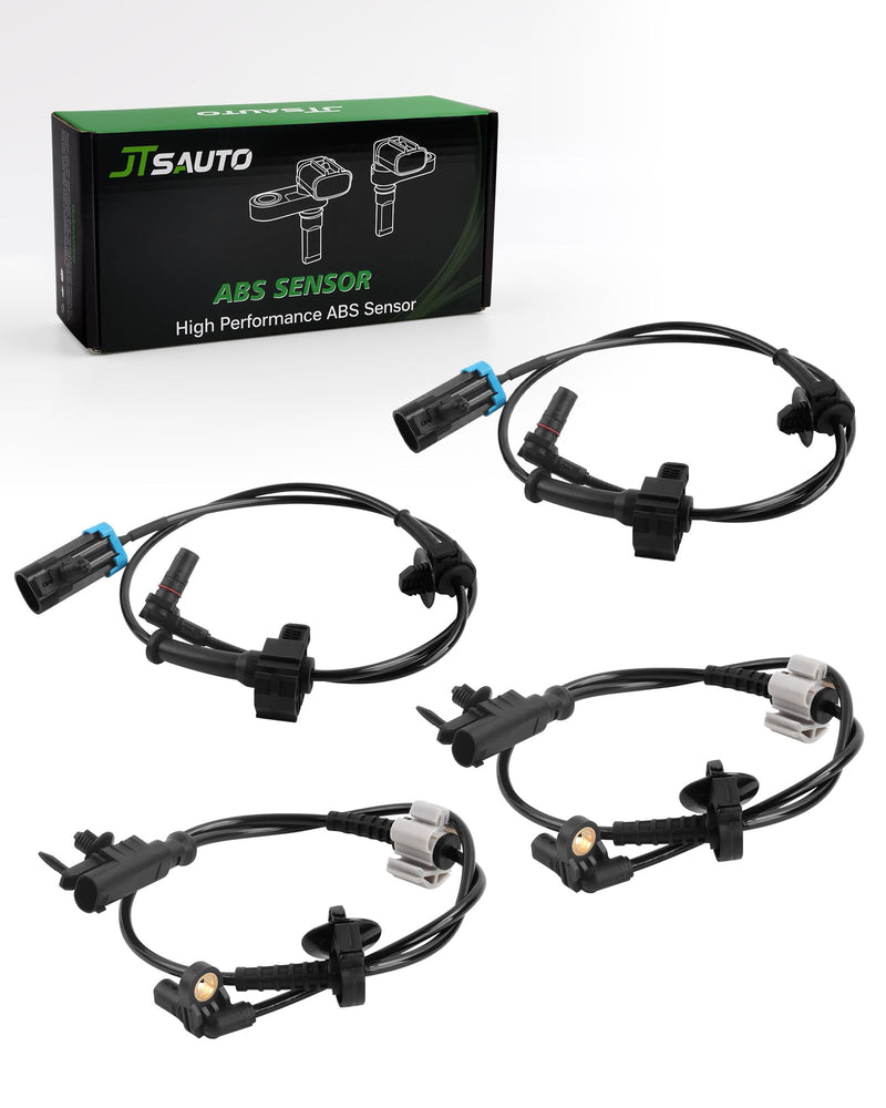 Upgraded Silverado/Sierra 4-Piece ABS Wheel Speed Sensor Set for Front & Rear, Left & Right, Compatible with 2007-2014 Silverado Sierra Escalade Tahoe Yukon, 2007-2013 Avalanche Suburban 1500 15229012