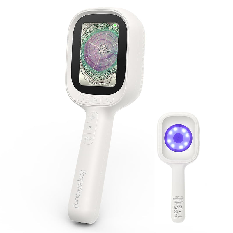  [AUSTRALIA] - ScopeAround Digital Microscope, Autofocus Handheld Microscope, Magnifier with 2.8" IPS Screen and LEDs, Portable Magnifying Glass, Compatible with Mac/Windows