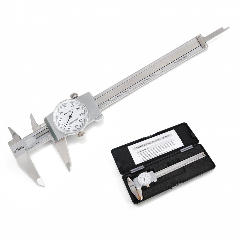 BLACK CANYON 6" Dial Caliper, 6 Inches Measurement, Caliper Measuring Tool, 0.001 inch fine Graduation, 4-Way Measurements, Hardened 4R13 Stainless Steel, Ideal for DIY/Household T7-1026