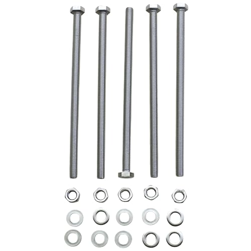 (Pack of 5pcs) Thread Pitch 1.5mm 304 Stainless Steel Metric Hex Head Cap Screws Bolts, Hexagon Head Bolts (M10x200mm (1.5 Pitch)) M10x200mm (1.5 Pitch)