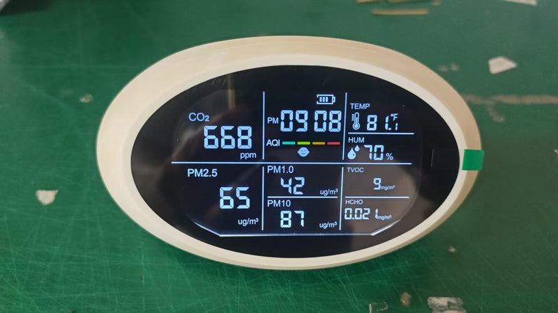 18-in-1 Indoor Air Quality Monitor, Meter with Temperature, Humidity, VOC, PM2.5, PM1.0, PM10 & Time Display, 【Dual Chip & High Accuracy】 Home Air Quality Tester White